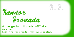 nandor hromada business card